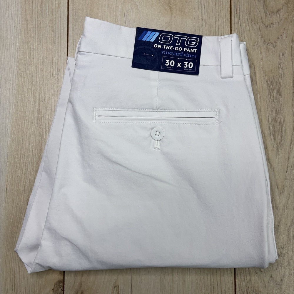 NEW Vineyard Vines OTG On the Go Pants 30x30 White Performance Chinos